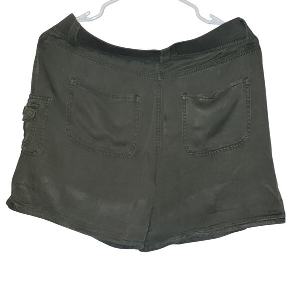 Knox Rose Boho Cargo Shorts M – Floral Embroidery Army Green Relaxed Fit Rayon - Picture 3 of 7